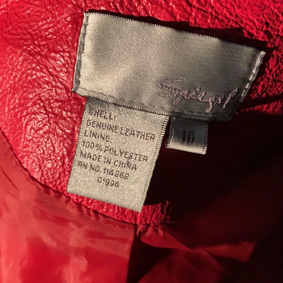 RED LEATHER JACKET - Picture 8 of 8